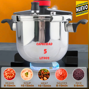 🔥 ¡Cocina más rápido y seguro con nuestra Olla a Presión de Acero Inoxidable de 5 Litros moderna! 🔥