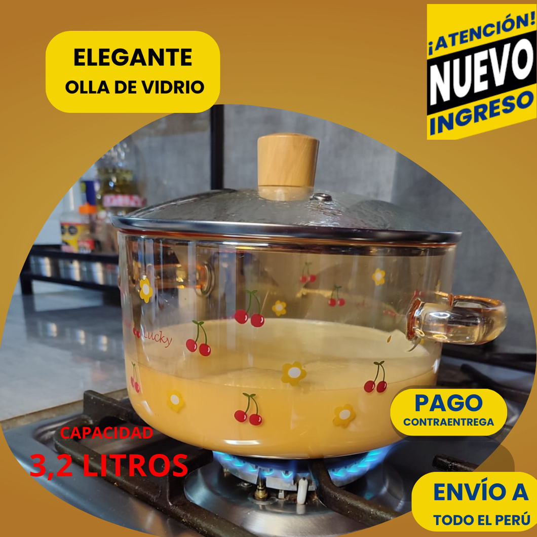 🫕INNOVADORA Y  ELEGANTE  OLLA DE VIDRIO BOROSILICATO¡¡🫕