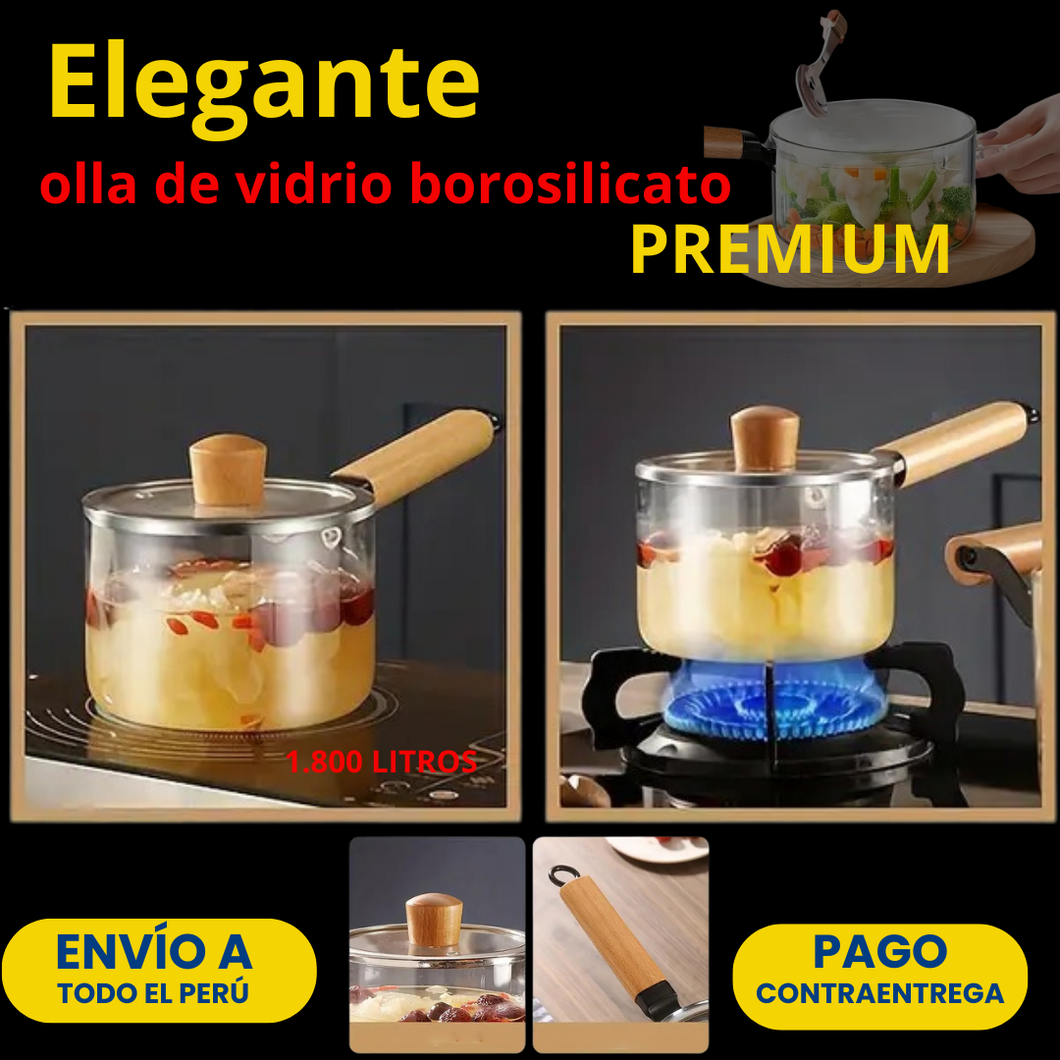 ¡Transforma tu cocina con la olla de vidrio de borosilicato! PREMIUM🍳