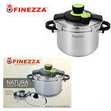 OLLA A PRESION 100 % ACERO INOXIDABLE MARCA FINEZZA  CAP 6 Litros