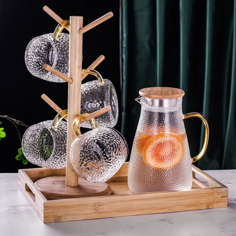 🔥INOVADORA JARRA  +4 TAZAS DE VIDRIO BOROSILICATO RESISITENTE AL FUEGO DIRECTO🔥