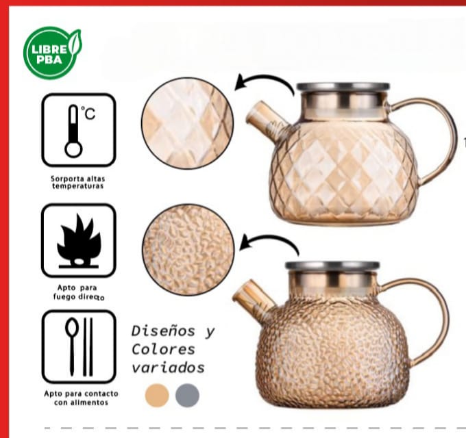 🫖MODERNAS TETERAS DE VIDRIO BOROSILICATO APTAS PARA EL USO DIRECTO AL FUEGO🔥