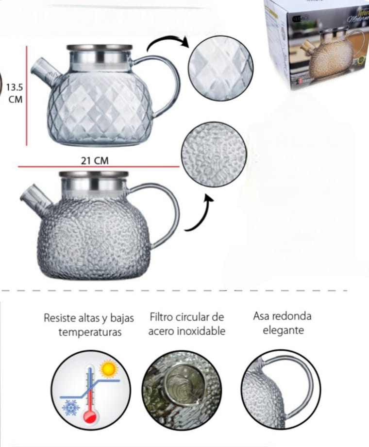🫖MODERNAS TETERAS DE VIDRIO BOROSILICATO APTAS PARA EL USO DIRECTO AL FUEGO🔥