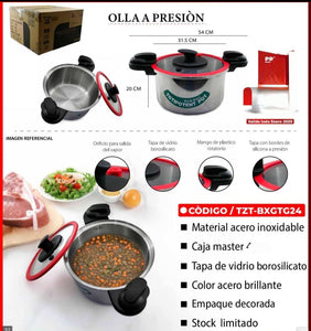 🫕¡MODERNA OLLA A PRESION  DE ACERO INOXIDABLE QUE REVOLUCIONARA TU COCINA! 🫕