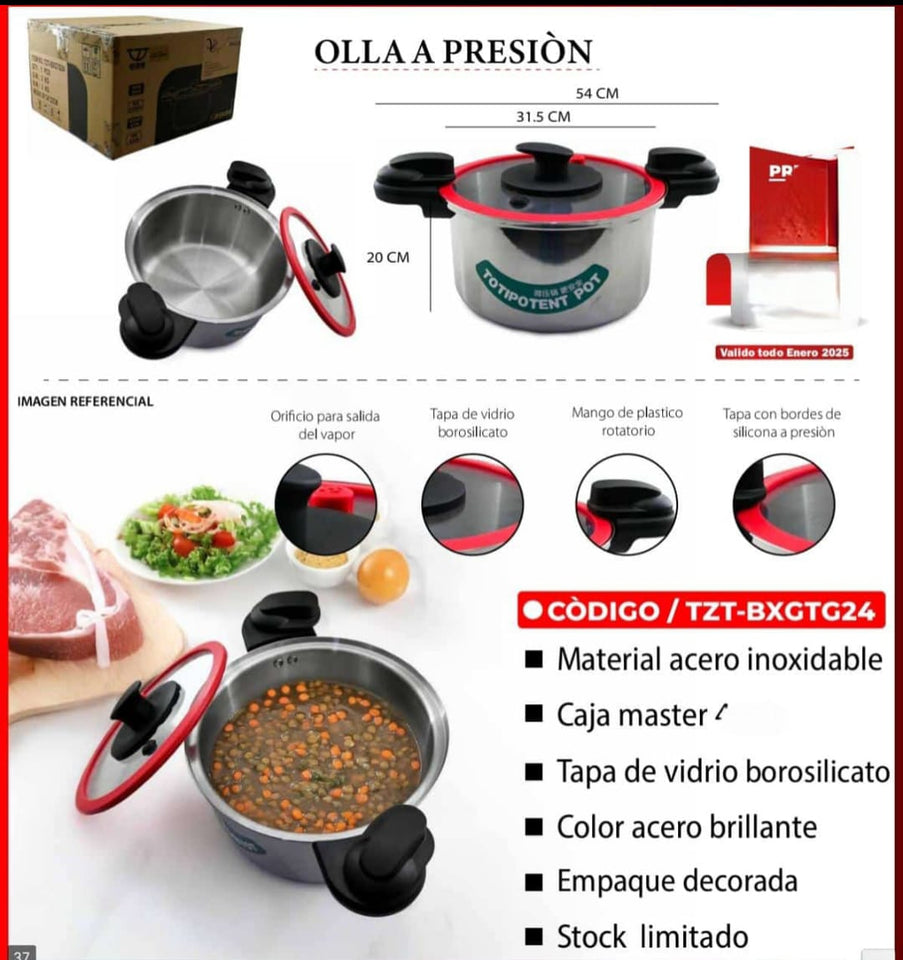 🫕¡MODERNA OLLA A PRESION  DE ACERO INOXIDABLE QUE REVOLUCIONARA TU COCINA! 🫕