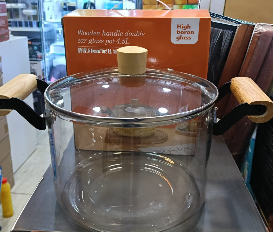 💥¡¡ELEGANTE  OLLA  DE VIDRIO  BOROSILICATO LIBRE DE PLOMO, PREPARA TUS ALIMENTOS MAS SALUDABLE !💥