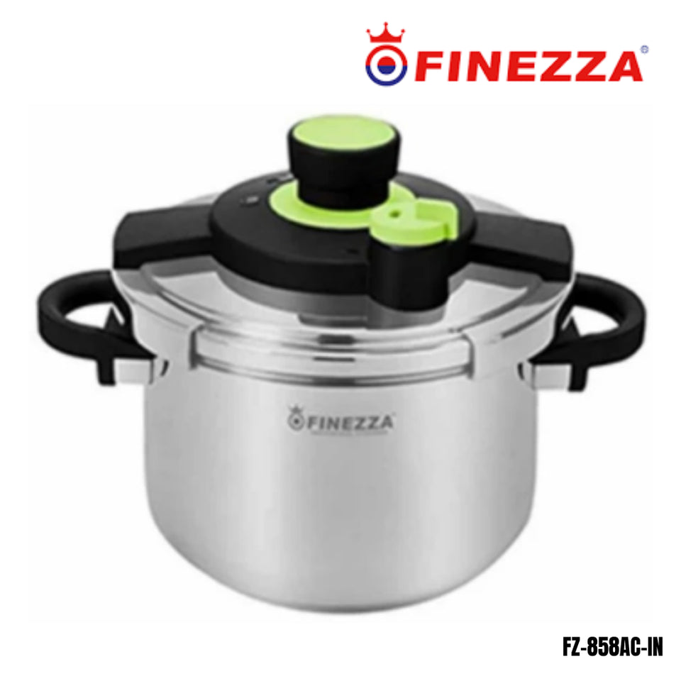 OLLA A PRESION 100 % ACERO INOXIDABLE MARCA FINEZZA  CAP 6 Litros